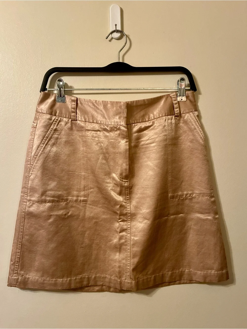 NWT The Limited Champagne Gold Beige Satin Shimmer Skirt Vintage Metallic Y2K 6